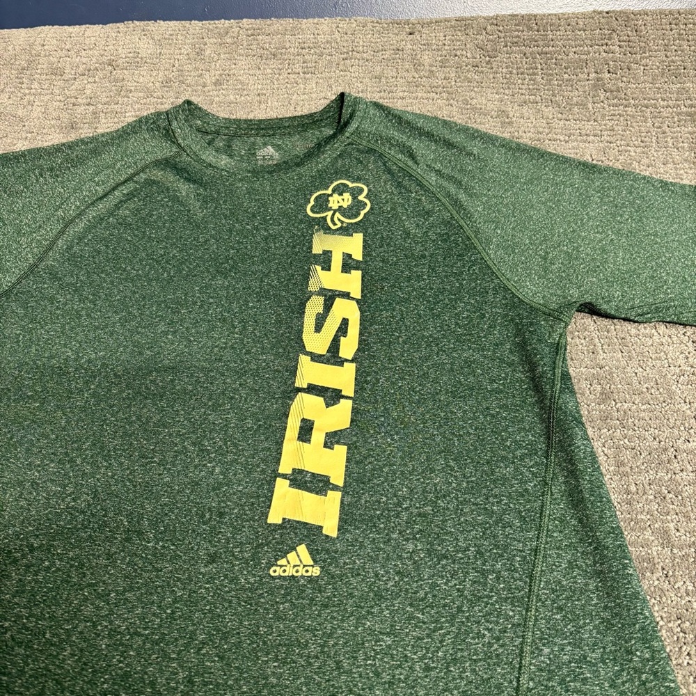 Adidas Notre Dame Irish Clima Heathered Green Tee
